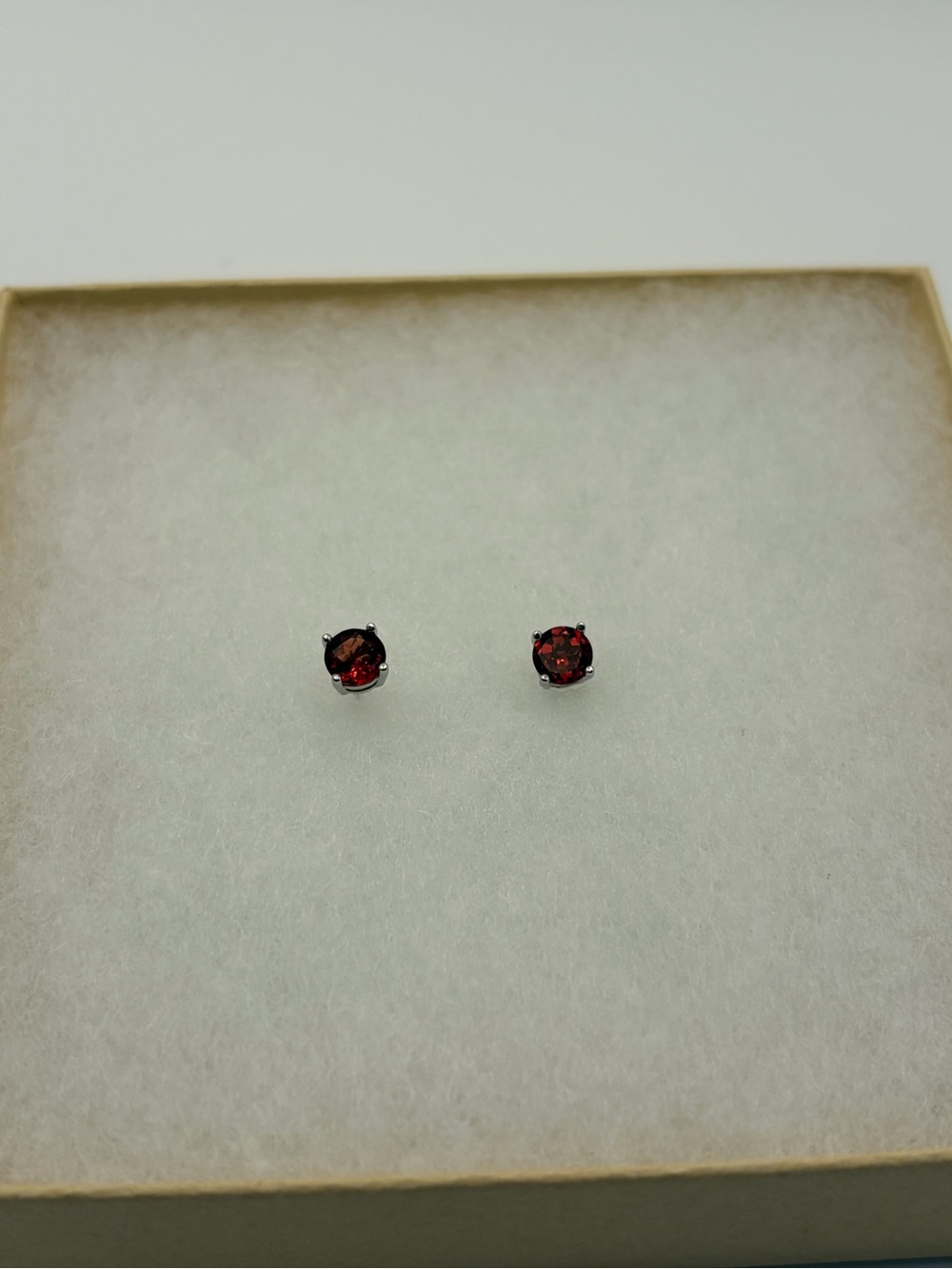Sterling Silver Garnet Studs